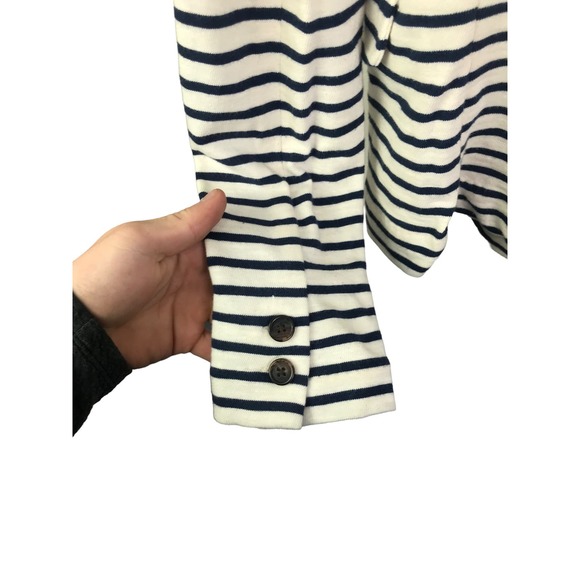 J. Crew Women's Maritime Blazer Blue White Cotton Striped Long Sleeve Sweater XS - Picture 13 of 16